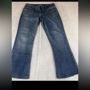 Levis Strauss womens light wash stretch 3 button denim bootcut jeans size 10